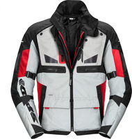 Spidi Crossmaster,  textile jacket H2Out,  color: Light Grey/Black/Red,  size: M