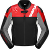 Spidi DP-Progressive Hybrid,  leather- textile jacket,  color: Black/Red/White/Grey,  size: 56