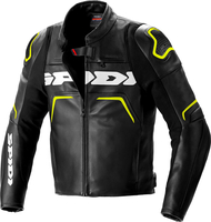 Spidi Evorider 2,  leather jacket,  color: Black/Neon-Yellow,  size: 50
