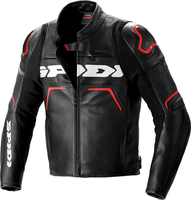 Spidi Evorider 2,  leather jacket,  color: Black/Red,  size: 58