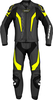 Spidi Laser Touring,  leather suit 2pcs.,  color: Black/Neon-Yellow,  size: 52