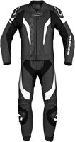 Spidi Laser Touring,  leather suit 2pcs.,  color: White/Black,  size: Short 54