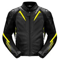 Spidi NKD-1,  leather/textile jacket,  color: Black/Neon-Yellow,  size: 54