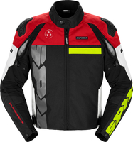 Spidi Progressive Tex,  textile jacket,  color: Black/Red/White/Neon-Yellow,  size: L