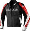 Spidi Track Warrior,  leather jacket,  color: Black/White/Red,  size: 54