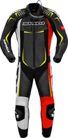 Spidi Track Wind Pro,  leather suit 1pcs.,  color: Black/White/Red/Neon-Yellow,  size: 54