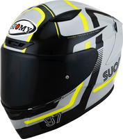 Suomy Track-1 Ninety Seven,  full face helmet,  color: Light Grey/Yellow/Black,  size: XL