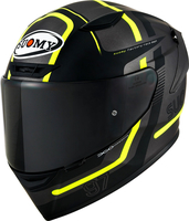 Suomy Track-1 Ninety Seven,  full face helmet,  color: Matt Black/Neon-Yellow,  size: S