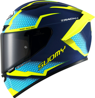 Suomy Track-1 Reaction,  integral helmet,  color: Matt Dark Blue/Turquoise/Yellow,  size: XL