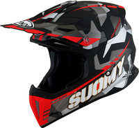Suomy X-Wing Camouflager,  motocross helmet,  color: Matt Black/Grey/Red,  size: M