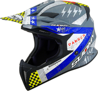 Suomy X-Wing Jetfighter,  motocross helmet,  color: Matt Grey/Yellow/White/Blue,  size: L