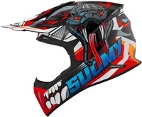 Suomy X-Wing Snake,  motocross helmet,  color: Black/Grey/Red/Blue,  size: XL