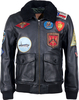 Top Gun 20201007,  leather jacket,  color: Black,  size: S