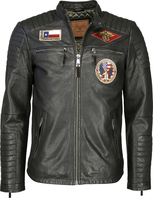 Top Gun Beef,  leather jacket,  color: Black,  size: XL