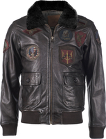 Top Gun Bomber,  leather jacket,  color: Brown,  size: S