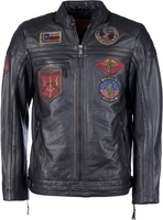 Top Gun Racing,  leather jacket,  color: Black/Black,  size: XXL