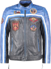 Top Gun Racing,  leather jacket,  color: Black/Blue/Beige,  size: M