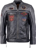 Top Gun Racing,  leather jacket,  color: Black/Dark Grey,  size: M