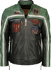 Top Gun Racing,  leather jacket,  color: Black/Green/Beige,  size: 3XL