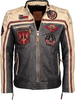 Top Gun Racing,  leather jacket,  color: Dark Blue/White/Dark Red,  size: XXL