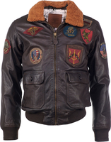 Top Gun Seabees,  leatherjacket,  color: Brown,  size: 3XL
