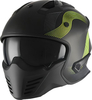 Vito Bruzano Stripe,  modular helmet,  color: Matt Black/Neon-Yellow,  size: XXL
