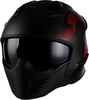 Vito Bruzano Stripe,  modular helmet,  color: Matt Black/Red,  size: XXL