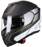 Vito Furio Solid,  flip-up helmet,  color: Matt Black/White/Neon-Yellow,  size: S