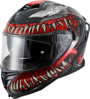 Vito Presto Monster,  full face helmet,  color: Black/Grey/Red,  size: XL