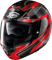 X-Lite X-1005 Ultra Carbon Powertrain N-Com,  flip-up helmet,  color: Black/Red,  size: XL