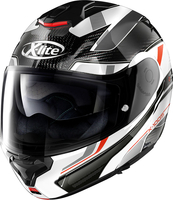 X-Lite X-1005 Ultra Carbon Powertrain N-Com,  flip-up helmet,  color: Black/White/Red,  size: XL