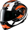 X-Lite X-803 RS Ultra Carbon Hattrick,  integral helmet,  color: Orange/White/Black,  size: L