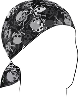 Zan Headgear Flydanna Micromesh All Over Skull,  bandana,  color: Black/Grey/White,  size: One Size