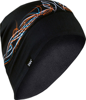 Zan Headgear SF Fleece Pinstripe Flame,  helmet beanie,  color: Black/Orange/Blue,  size: One Size