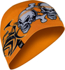 Zan Headgear SF Tribal Skull,  helmet beanie,  color: Orange/Black/White,  size: One Size